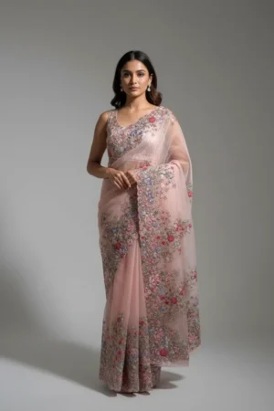 New Party Wear Faux Georgette Padding Heavy Sequence Work Bollywood Style Saree