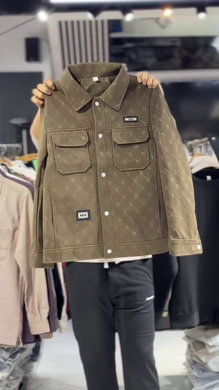 Hypersquad Casual Utility Jacket with Monogram Pattern – Functional Style with Signature Edge