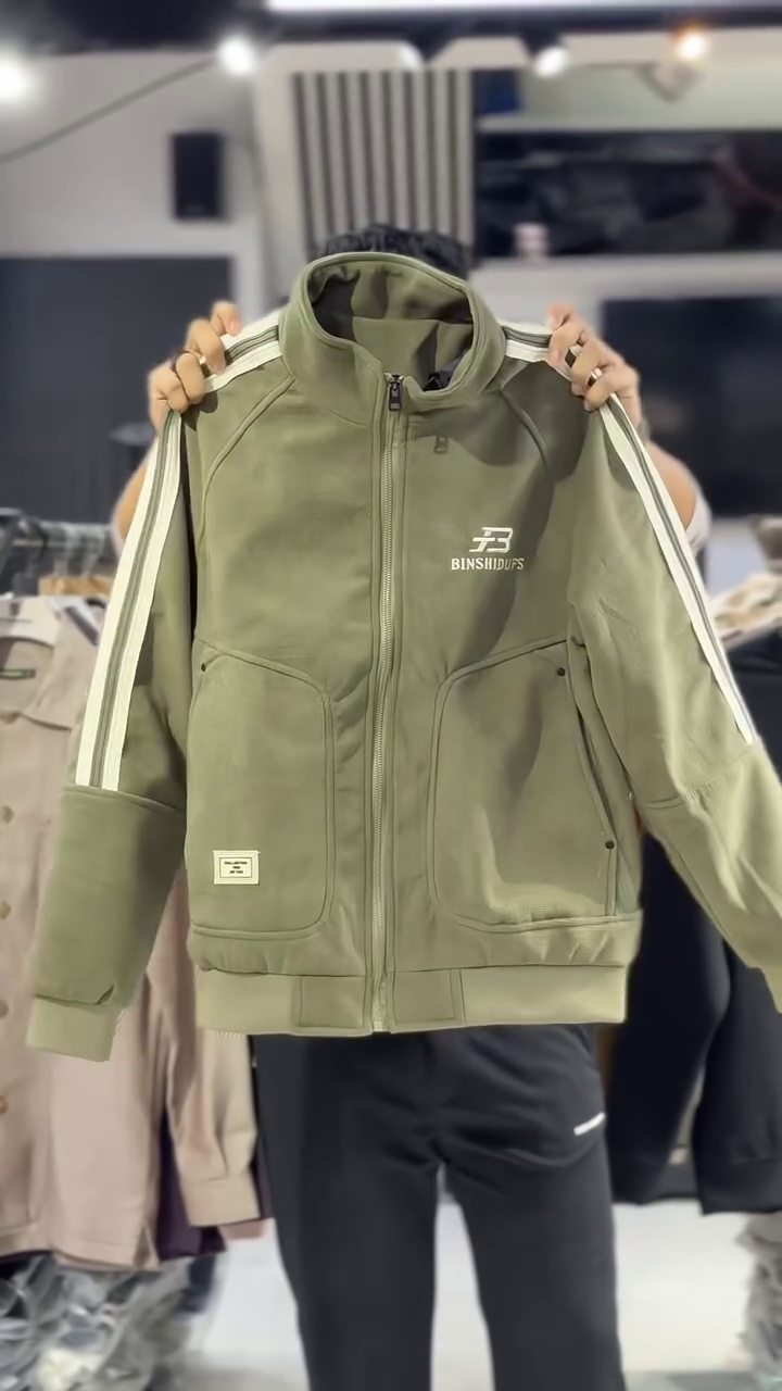 Hypersquad Casual Utility Jacket with Monogram Pattern – Functional Style with Signature Edge - Image 2