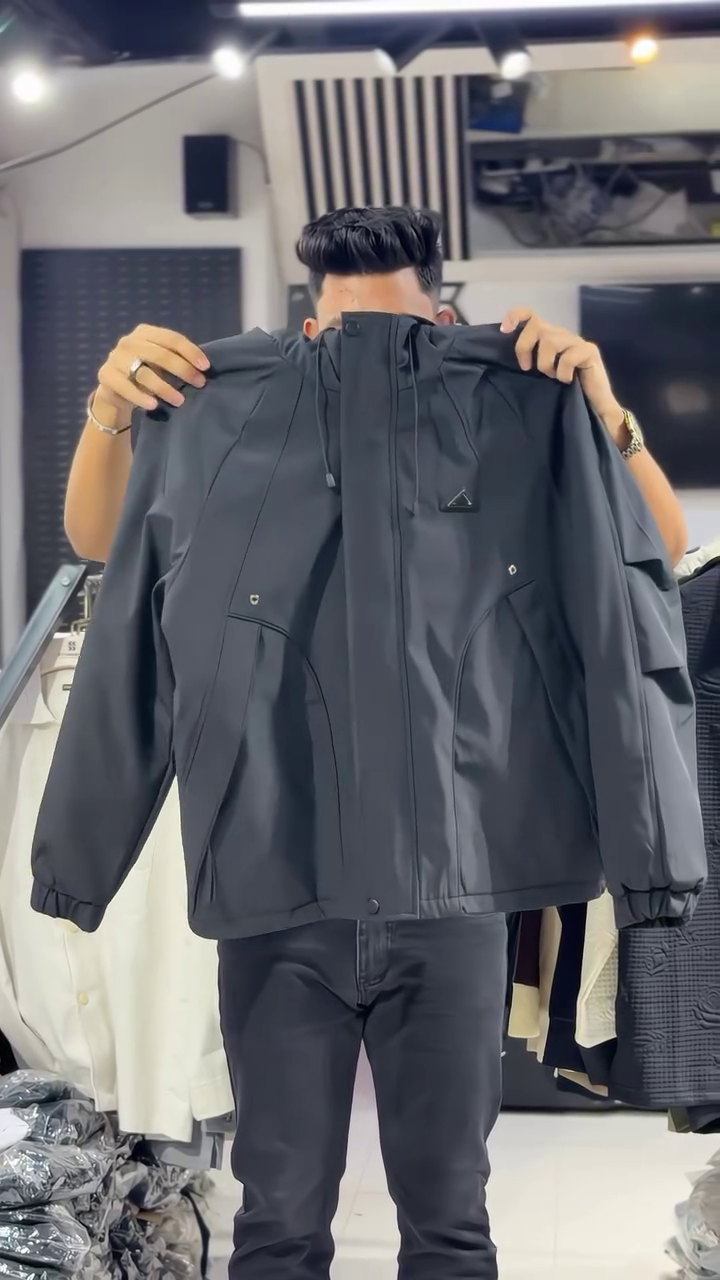 Light Gray / Beige Men’s Hooded Jacket – Clean Style with Everyday Comfort - Image 2