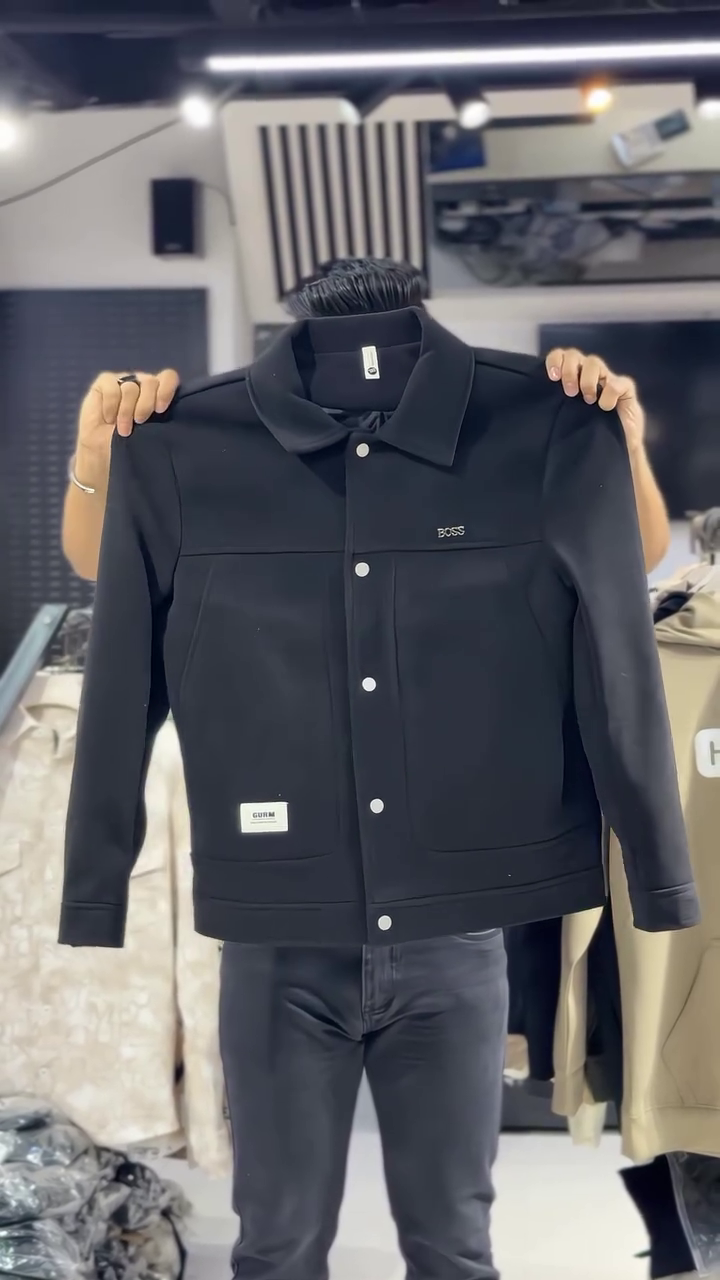 Light Beige / Off-White Men’s Trucker Jacket – Timeless Casual Style with a Modern Twist - Image 2