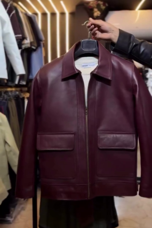 Men’s Leather Jacket in Burgundy / Maroon – Timeless Style with Modern Edge
