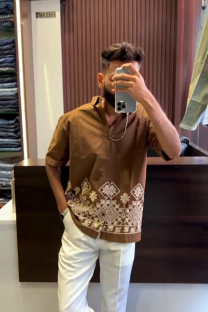 Men’s Designer Embroidered Summer Shirt